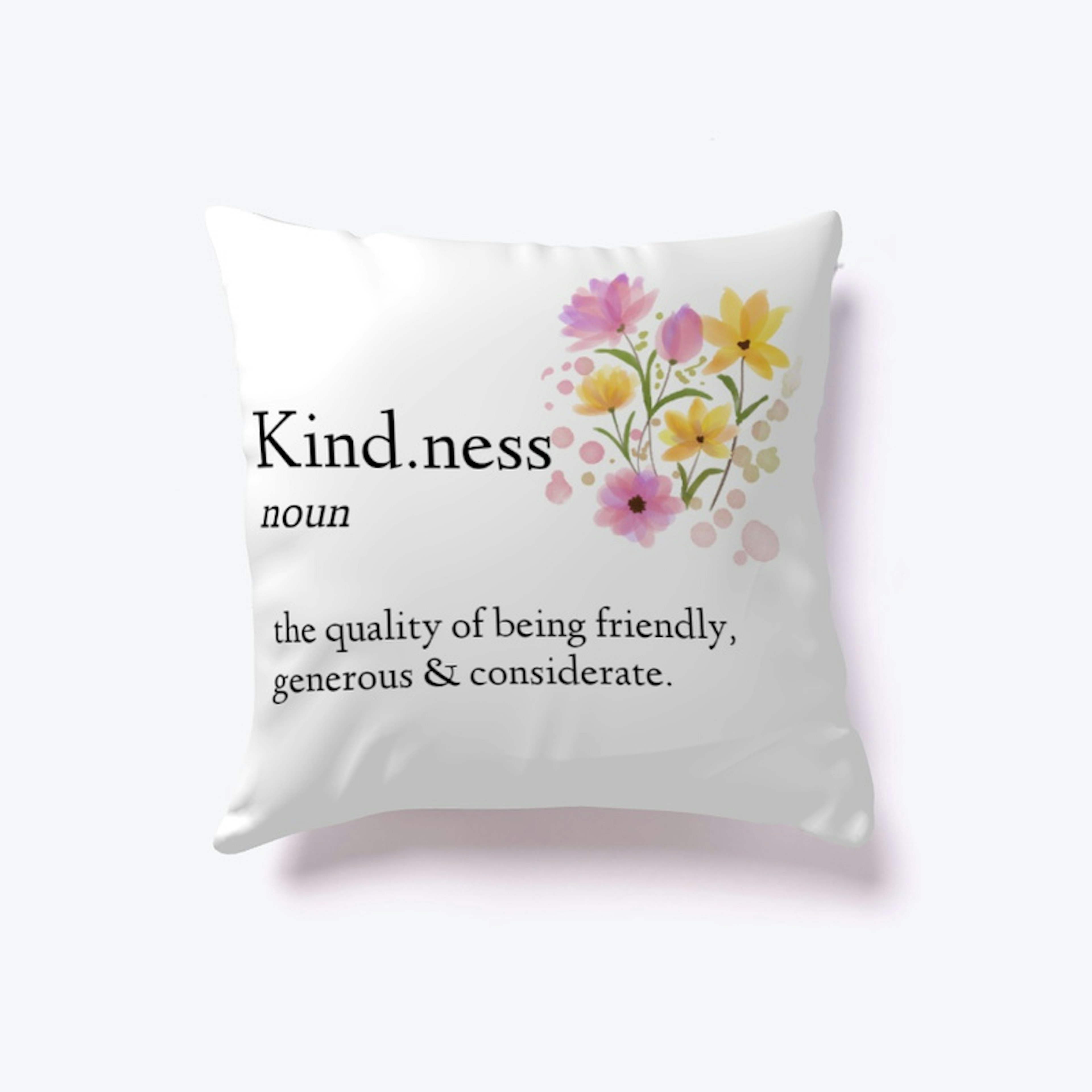 Kindness Definition Floral Throw Pillow